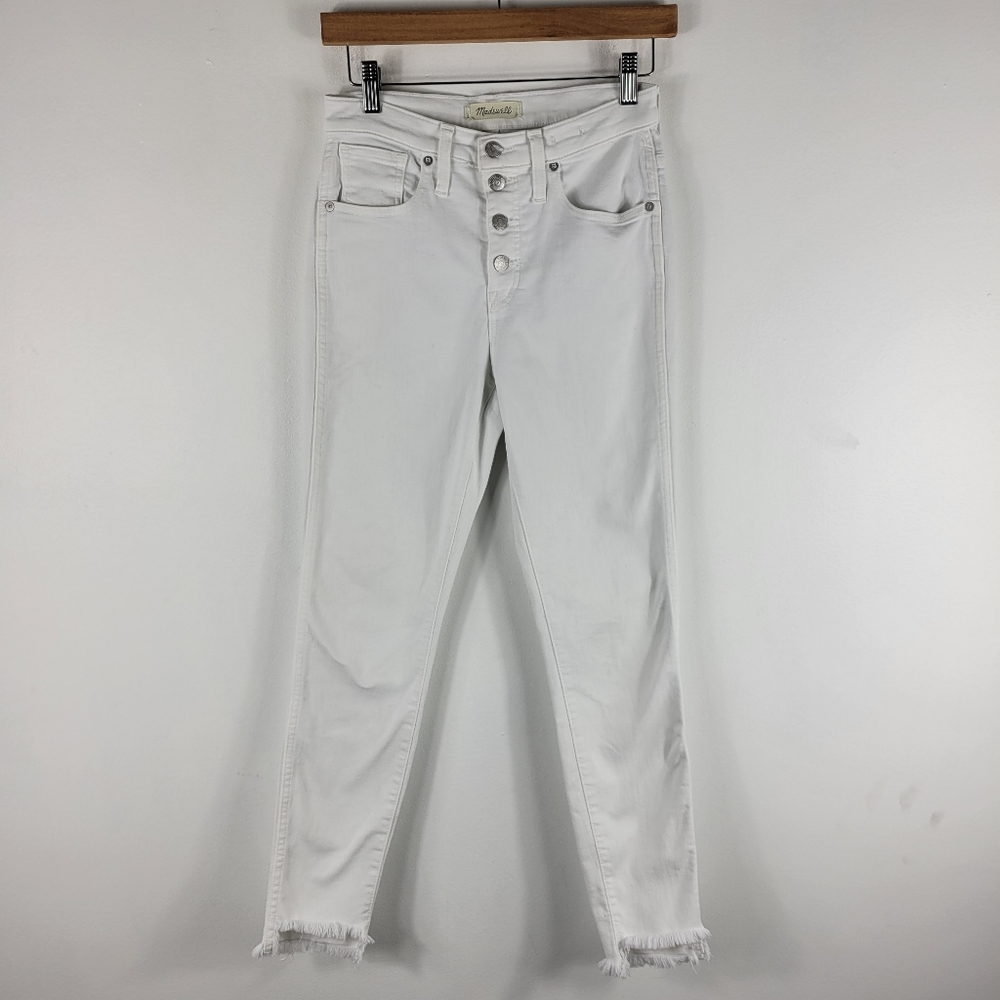 Madewell 10 in High Rise Skinny Button Fly Raw Hem Step Hem Jeans